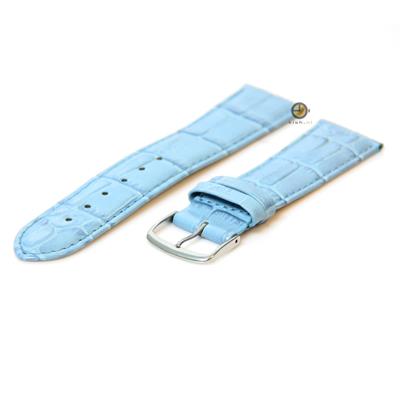 Horlogeband 22mm blauw leer