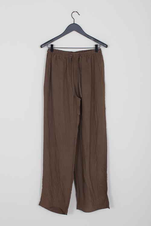 Róhe wide leg silk trousers dark brown