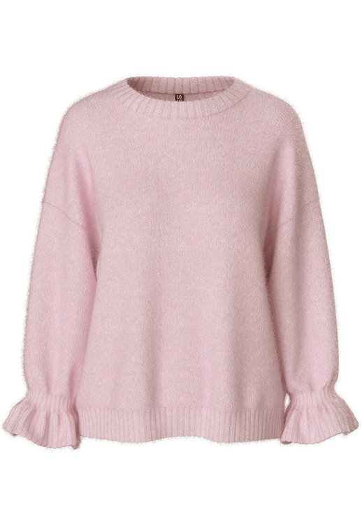 Pcjimma ls o-neck cuff knit pwp bc Pink-a-boo