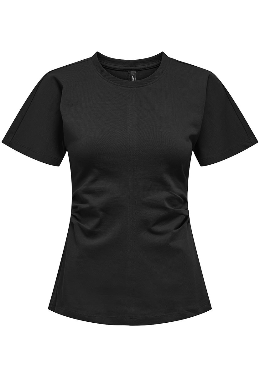 Onlmarie life s/s ruching top jrs noos black