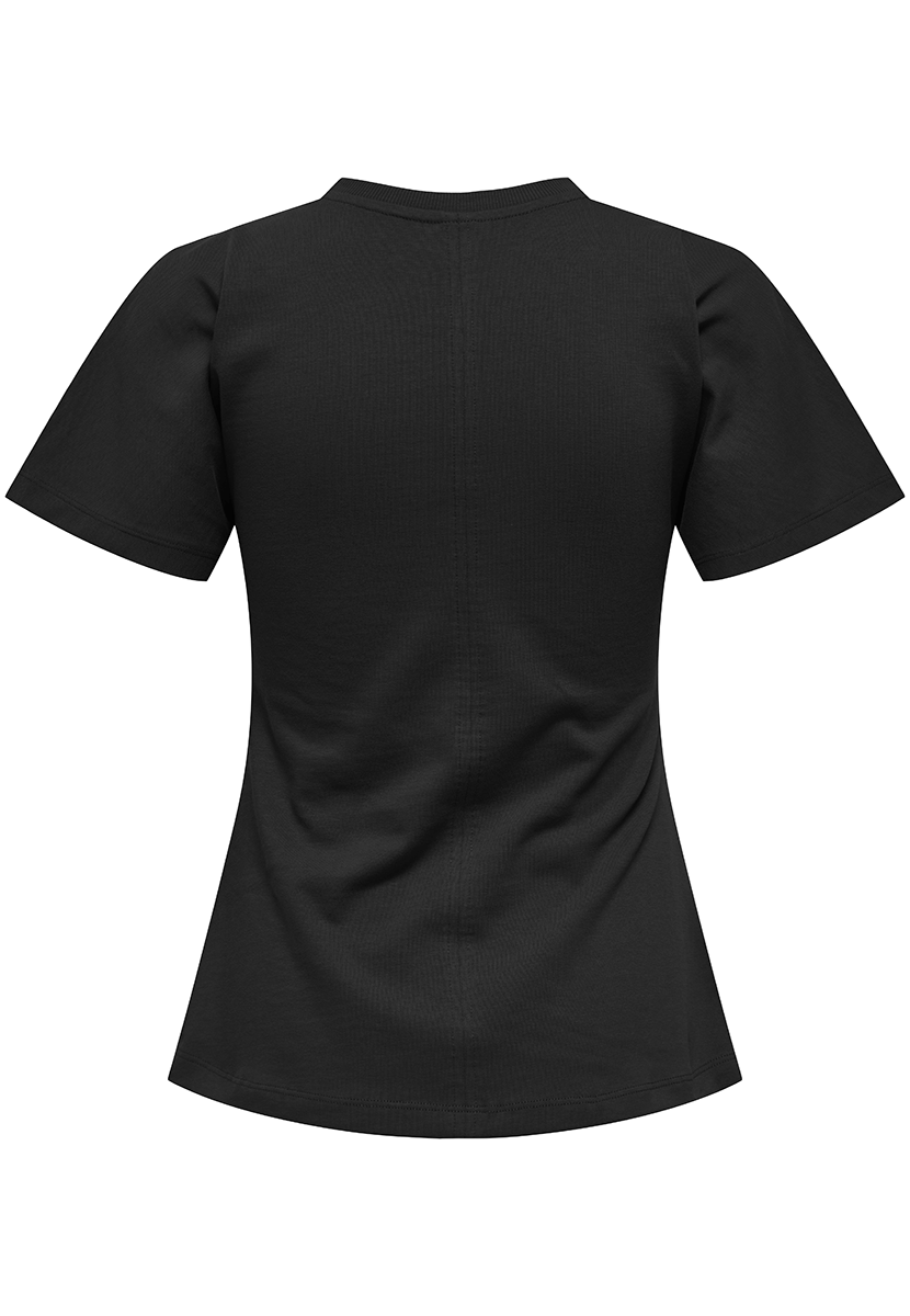 Onlmarie life s/s ruching top jrs noos black
