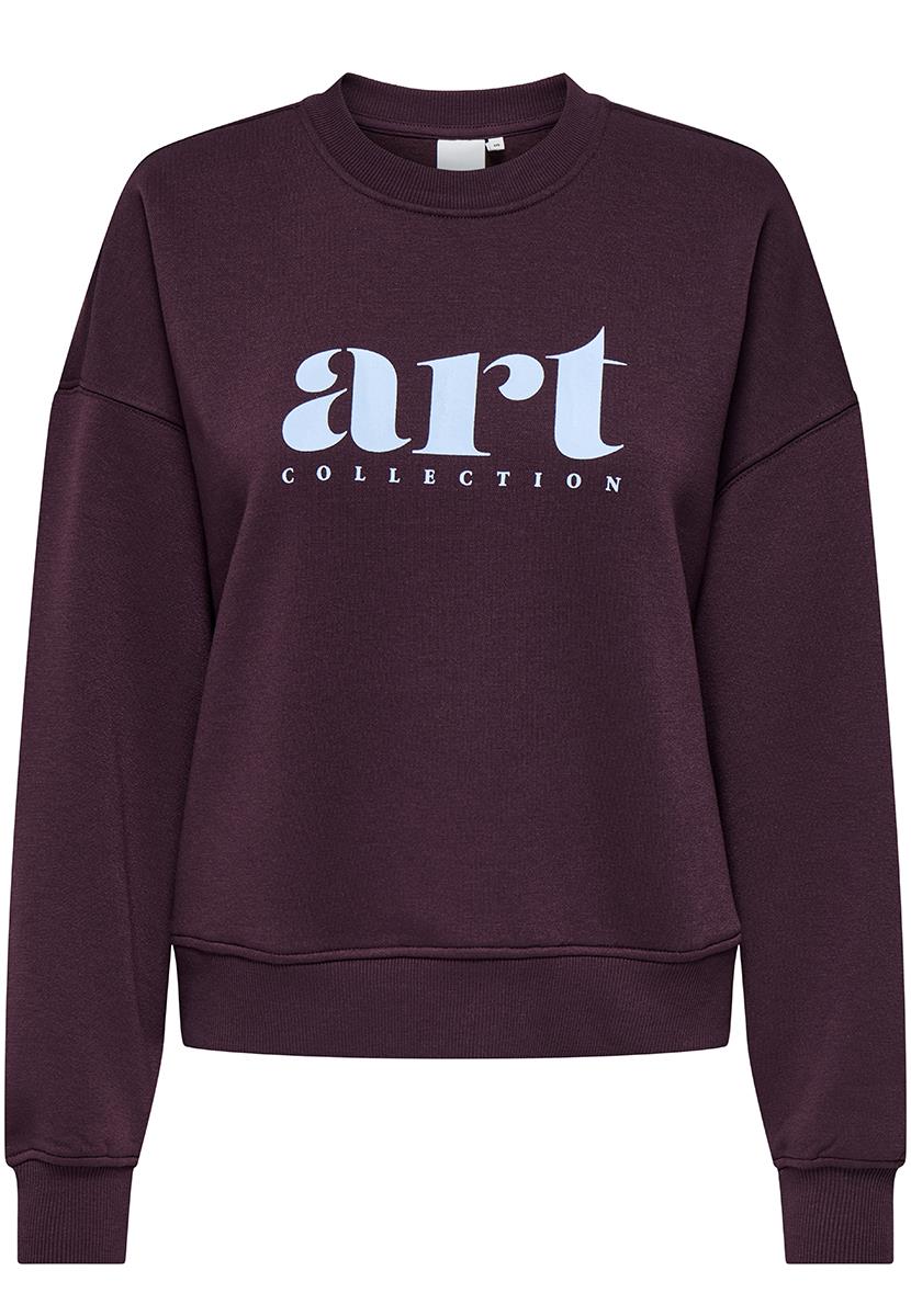 Onlbest l/s print crew neck swt Winetasting Art