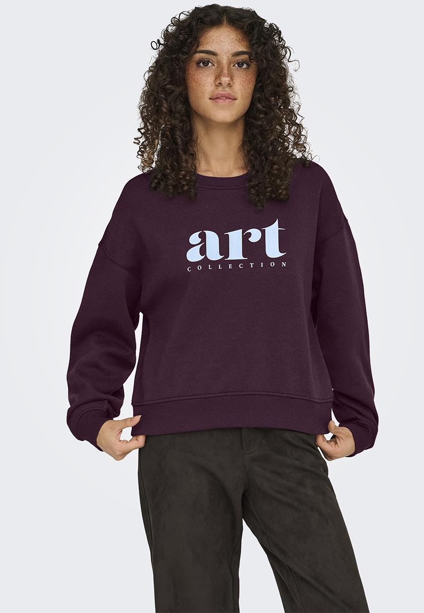 Onlbest l/s print crew neck swt Winetasting Art