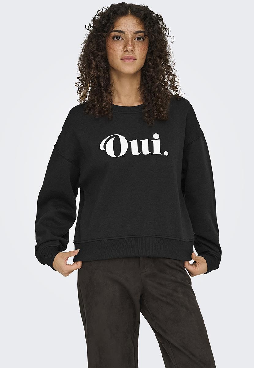 Onlbest l/s print crew neck swt Black Oui