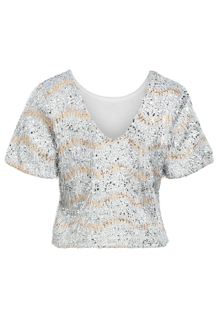 OBJDANA S/S RE TOP 141 Light Grey Melange Gold