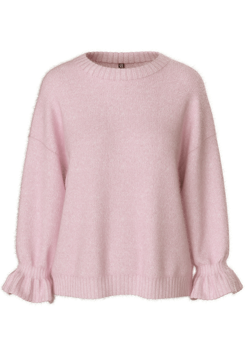 Pcjimma ls o-neck cuff knit pwp bc Pink-a-boo