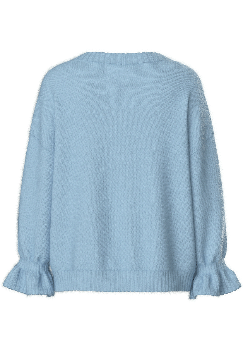 Pcjimma ls o-neck cuff knit pwp bc Airy blue