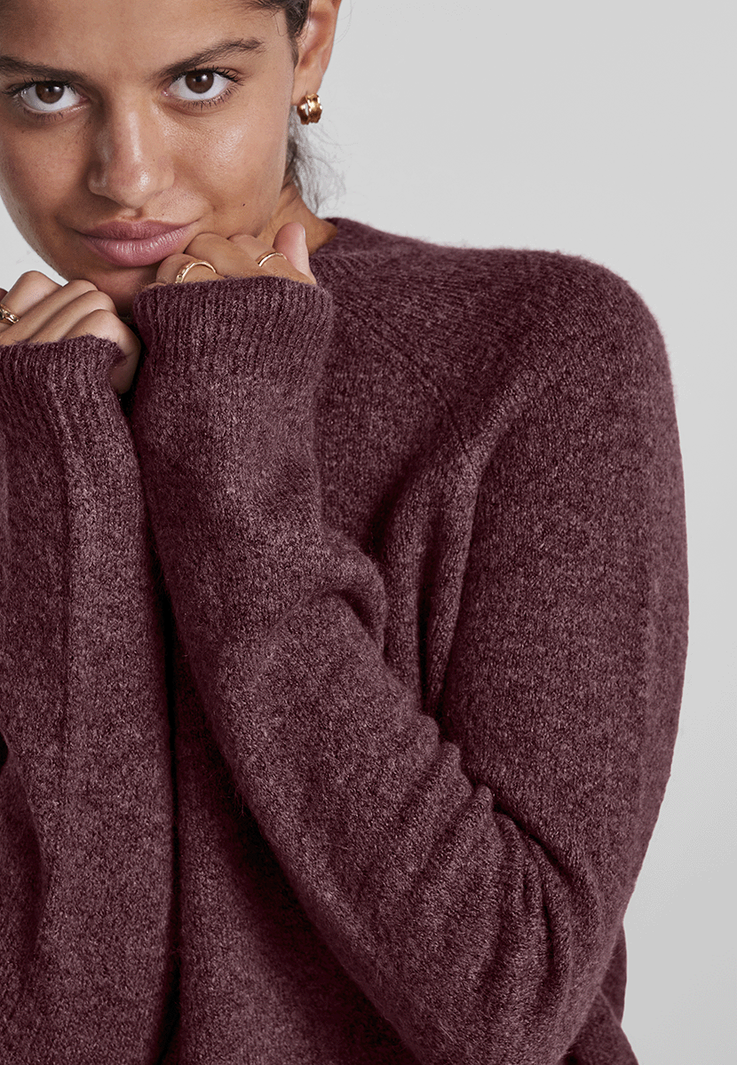 Pcjuliana ls o-neck knit noos bc Tawny port