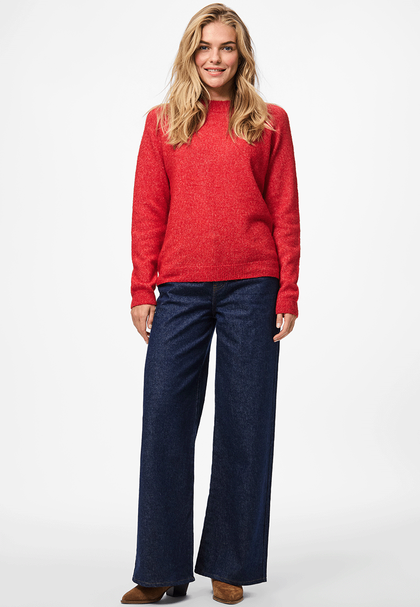 Pcjuliana ls o-neck knit noos bc Goji berry