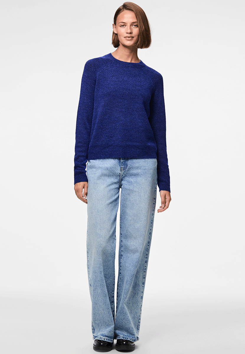 Pcjuliana ls o-neck knit noos bc Bluing
