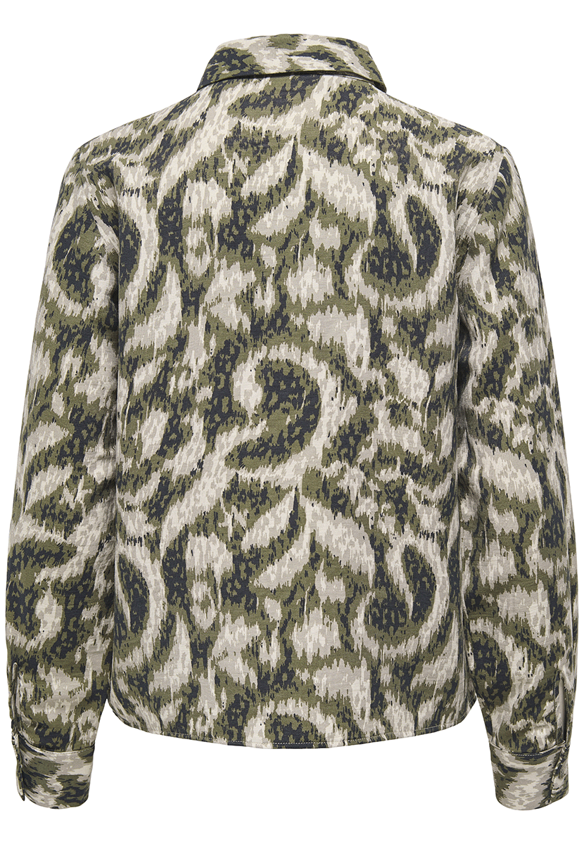 Jdysunna l/s shirt wvn Cloud dancer dark olive structure