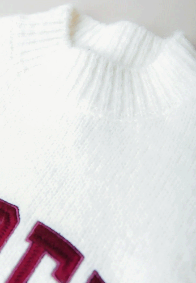 Colourful rebel rebel crewneck knitted sweater Off white