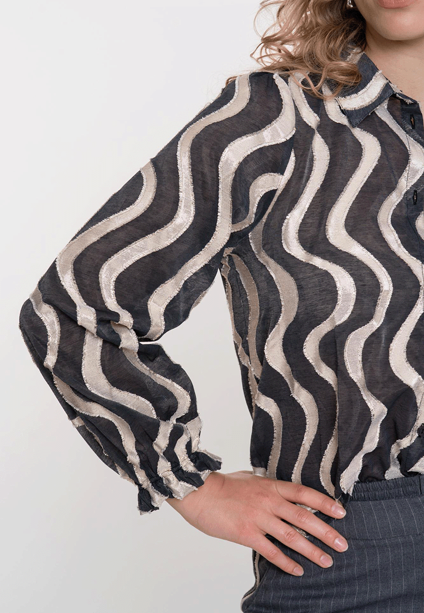 Geisha blouse Black gold