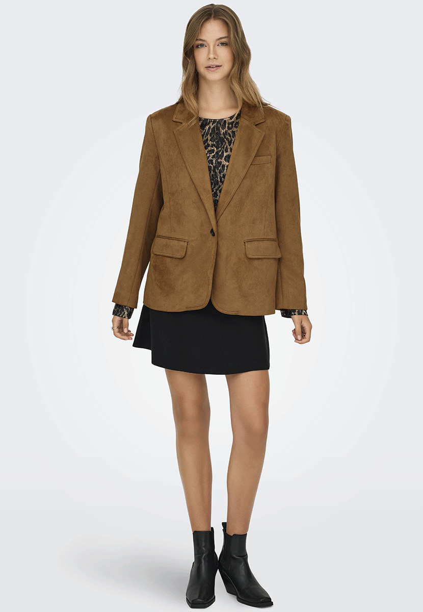 Onlina life l/s faux suede blazer tlr Nuthatch