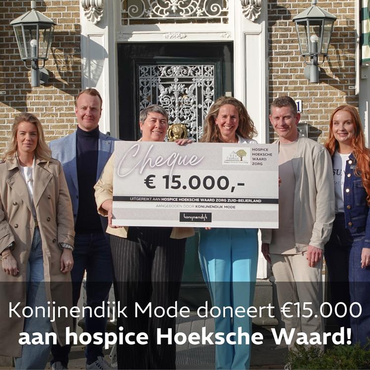 Samen zorgen voor een waardig afscheid: Konijnendijk Mode doneert € 15.000 aan hospice Hoeksche Waar